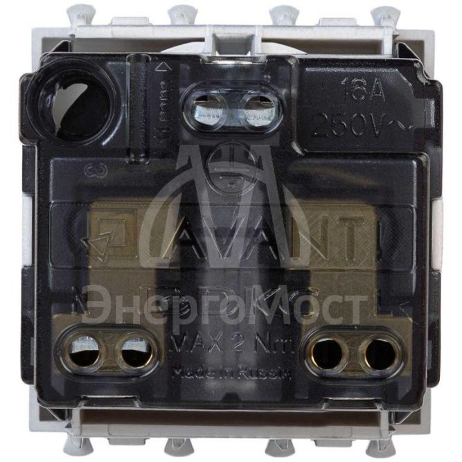 Розетка 1-м 2мод. Avanti &amp;quot;Закаленная сталь&amp;quot; 16А 2P+E защ. шторки сер. DKC 4404002