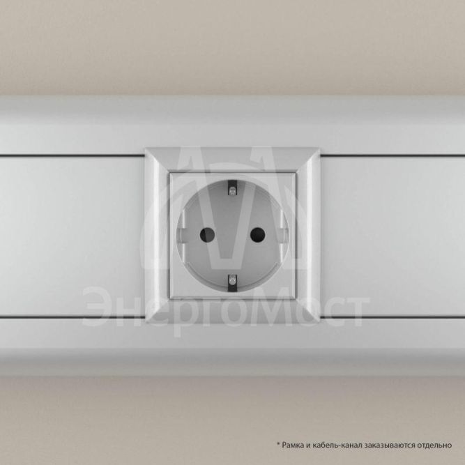 Розетка 1-м 2мод. Avanti &amp;quot;Закаленная сталь&amp;quot; 16А 2P+E защ. шторки сер. DKC 4404002