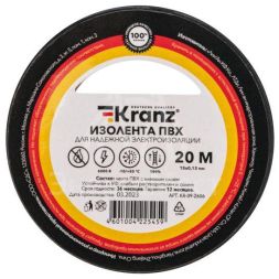 Изолента ПВХ 0.13х15мм 20м черн. Kranz KR-09-2606