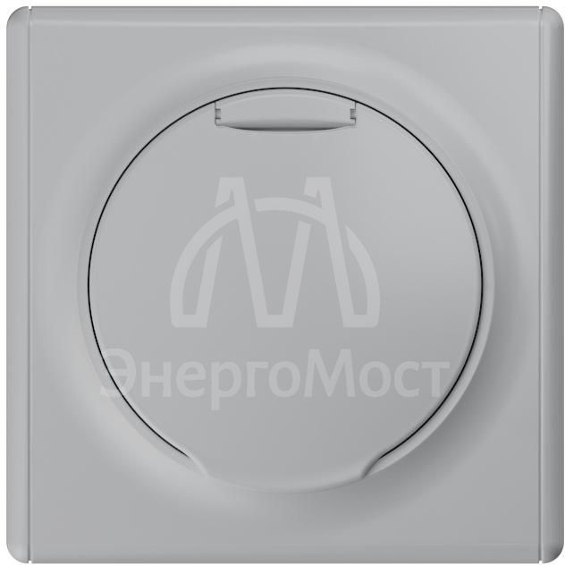 Розетка 1-м СП Florence 16А IP20 с заземл. с крышкой винт. клеммы механизм сер. 1E10501302 OneKeyElectro 2172837