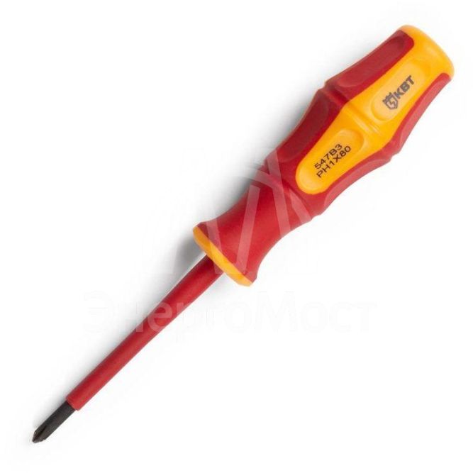 Отвертка диэлектрическая &amp;quot;Профи&amp;quot; PH1х80 КВТ 78611