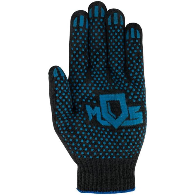 Перчатки вязаные упрочненные (5 нитей) х/б с ПВХ черн. 12497