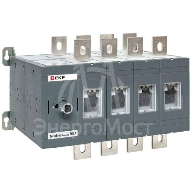 Рубильник 4п 800А реверсивный без рукоятки управления TwinBlock EKF tb-s-800-4p-rev