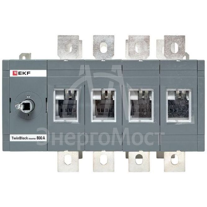 Рубильник 4п 800А реверсивный без рукоятки управления TwinBlock EKF tb-s-800-4p-rev
