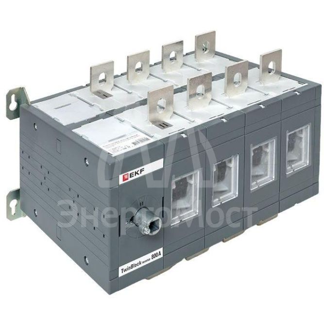 Рубильник 4п 800А реверсивный без рукоятки управления TwinBlock EKF tb-s-800-4p-rev