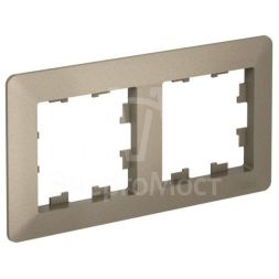 Рамка 2-м AtlasDesign Air шампань/дым. черн. SE ATN220502
