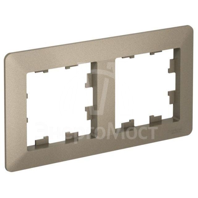 Рамка 2-м AtlasDesign Air шампань/дым. черн. SE ATN220502