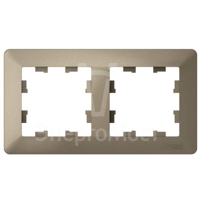 Рамка 2-м AtlasDesign Air шампань/дым. черн. SE ATN220502