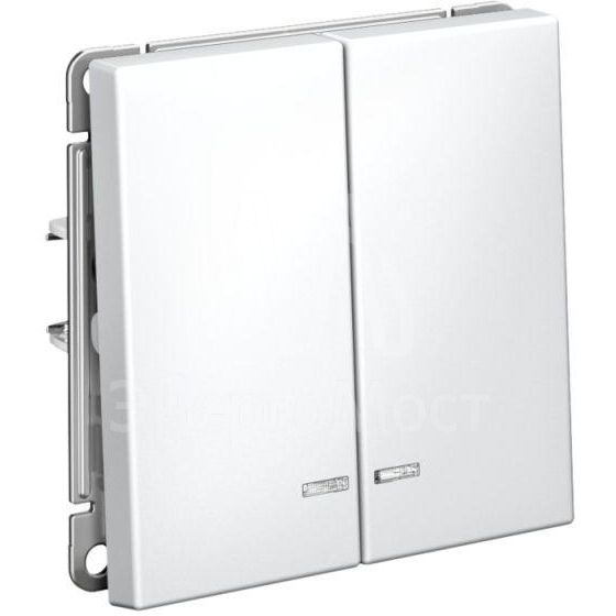 Выключатель 2-кл. ArtGallery (сх. 5а) 10AX с подсветкой механизм бел. SE GAL000153