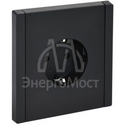 Розетка СП FORTE&amp;amp;PIANO FP114 16А с заземл. без защ. шторок безвинт. крепл. черн. IEK FP-R11-16-1-K02