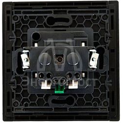 Розетка СП FORTE&amp;amp;PIANO FP114 16А с заземл. без защ. шторок безвинт. крепл. черн. IEK FP-R11-16-1-K02