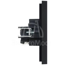 Розетка СП FORTE&amp;amp;PIANO FP114 16А с заземл. без защ. шторок безвинт. крепл. черн. IEK FP-R11-16-1-K02