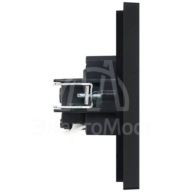 Розетка СП FORTE&amp;amp;PIANO FP114 16А с заземл. без защ. шторок безвинт. крепл. черн. IEK FP-R11-16-1-K02