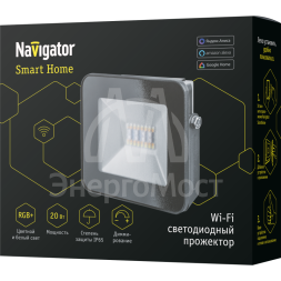 Прожектор 14 559 NFL-20-RGBWWW-BL-WIFI-IP65-LED 20Вт IP65 WIFI SMART HOME Navigator 14559