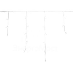 Гирлянда светодиодная &amp;quot;Айсикл&amp;quot; (бахрома) 25х0.6м с эффектом мерцания прозр. провод IP44 230В диоды теплые бел. 588 LED Neon-Night 255-596