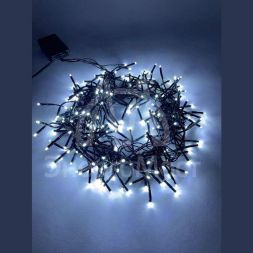 Гирлянда светодиодная &amp;quot;Нить Мишура&amp;quot; 2м 200LED 220В IP20 зел. провод хол. свет ЭРА Б0047969