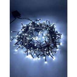 Гирлянда светодиодная &amp;quot;Нить Мишура&amp;quot; 2м 200LED 220В IP20 зел. провод хол. свет ЭРА Б0047969