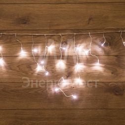 Гирлянда &amp;quot;Айсикл&amp;quot; (бахрома) 1.8х0.5м 48LED бел. 3Вт 230В IP20 провод прозр.Neon-Night 255-015