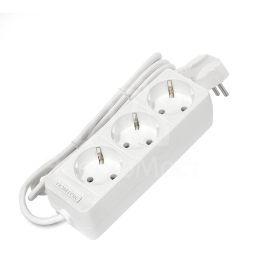 Удлинитель 3х1.5м с заземл. 10А IP20 2.2кВт ПВС 3х0.75 бел. DOMTOK 2373