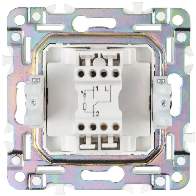 Выключатель проходной 1-кл. SKANDY 10А SK-V02S серебр. IEK SK-V12-0-10-K23