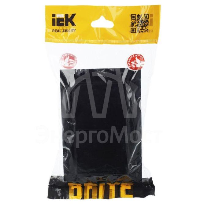 Розетка 2-м СП BRITE РСбш12-3-44-БрЧ 16А в сборе IP44 с крышкой черн. IEK BR-R26-16-44-K02-F
