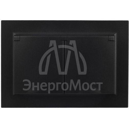 Розетка 2-м СП BRITE РСбш12-3-44-БрЧ 16А в сборе IP44 с крышкой черн. IEK BR-R26-16-44-K02-F