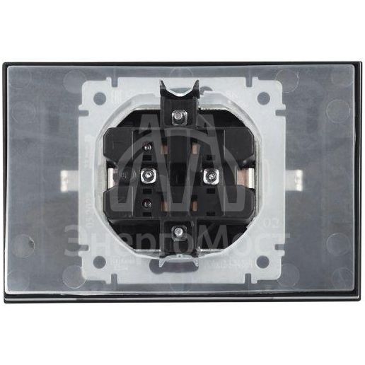 Розетка 2-м СП BRITE РСбш12-3-44-БрЧ 16А в сборе IP44 с крышкой черн. IEK BR-R26-16-44-K02-F