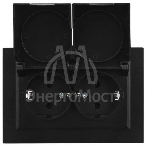 Розетка 2-м СП BRITE РСбш12-3-44-БрЧ 16А в сборе IP44 с крышкой черн. IEK BR-R26-16-44-K02-F
