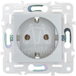 Розетка SKANDY 16А с заземл. без защ. шторок SK-R05S серебр. IEK SK-R11-16-K23