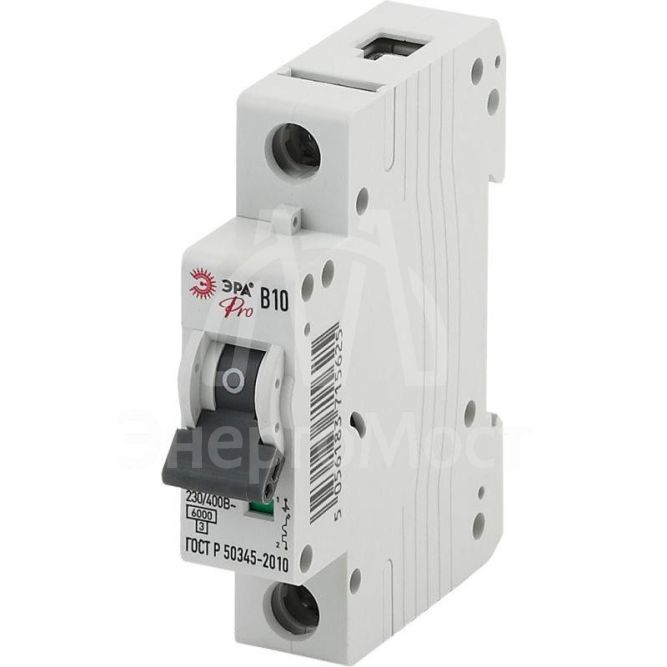 Выключатель автоматический модульный 1п B 10А ВА47-63 Pro NO-901-56 ЭРА Б0031828