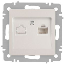 Розетка компьютерная 1-м СП Accent 6-303-06 RJ45 IP20 перламутр. Intro Б0063636