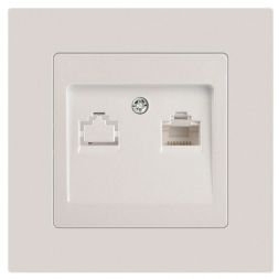 Розетка компьютерная 1-м СП Accent 6-303-06 RJ45 IP20 перламутр. Intro Б0063636