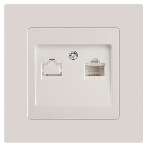 Розетка компьютерная 1-м СП Accent 6-303-06 RJ45 IP20 перламутр. Intro Б0063636