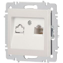 Розетка компьютерная 1-м СП Accent 6-303-06 RJ45 IP20 перламутр. Intro Б0063636