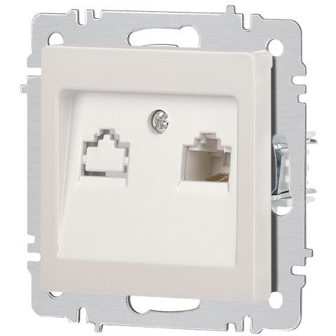 Розетка компьютерная 1-м СП Accent 6-303-06 RJ45 IP20 перламутр. Intro Б0063636