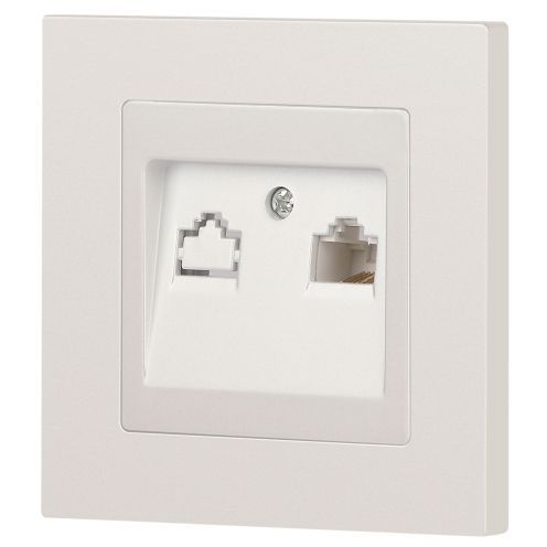 Розетка компьютерная 1-м СП Accent 6-303-06 RJ45 IP20 перламутр. Intro Б0063636