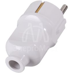 Вилка прямая с/з, белая 16А 250В Вихрь