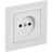 Розетка BRITE РСР10-1-0-БрАБ 10А в сборе без заземл. без защ. шторок арктич. бел. IEK BR-R10-10-K91-F