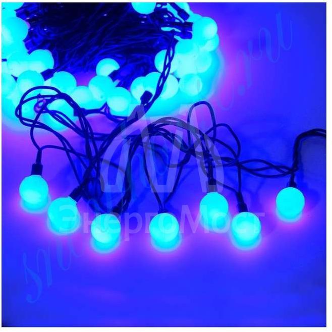 Гирлянда &amp;quot;Шарики&amp;quot; 100 LED 2.4см наружняя соед. до 3 мод. син. SHLights 4690601004321