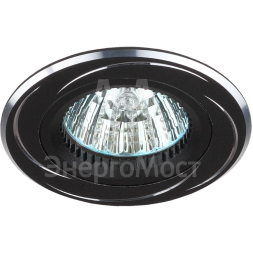 Светильник встраиваемый KL34 AL/BK/1 поворотный MR16 12V 50W черн. алюм. Эра Б0049558
