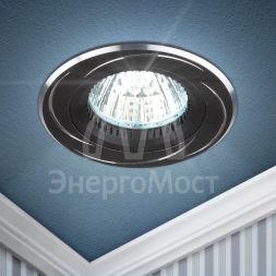 Светильник встраиваемый KL34 AL/BK/1 поворотный MR16 12V 50W черн. алюм. Эра Б0049558