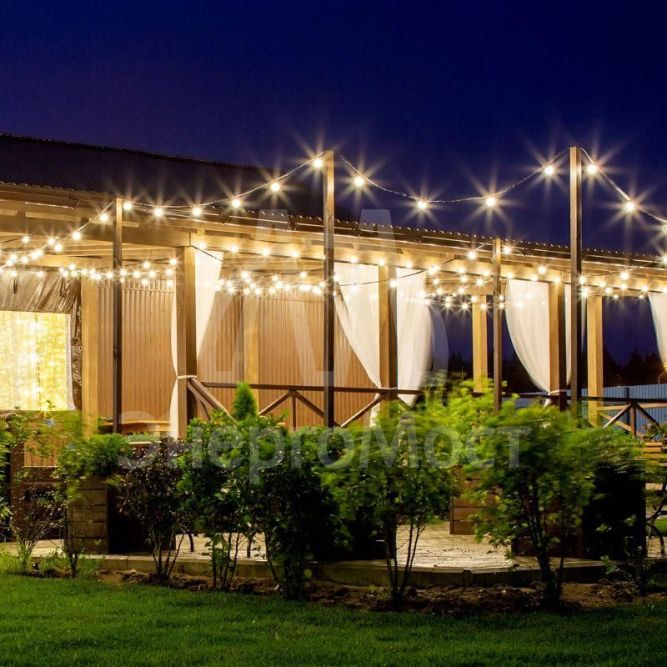 Гирлянда &amp;quot;Белт Лайт&amp;quot; 20м шаг 50см 40 патронов 50Вт IP65 провод бел. каучук Neon-Night 331-334