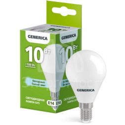Лампа светодиодная G45 10Вт шар 6500К E14 230В GENERICA LL-G45-10-230-65-E14-G