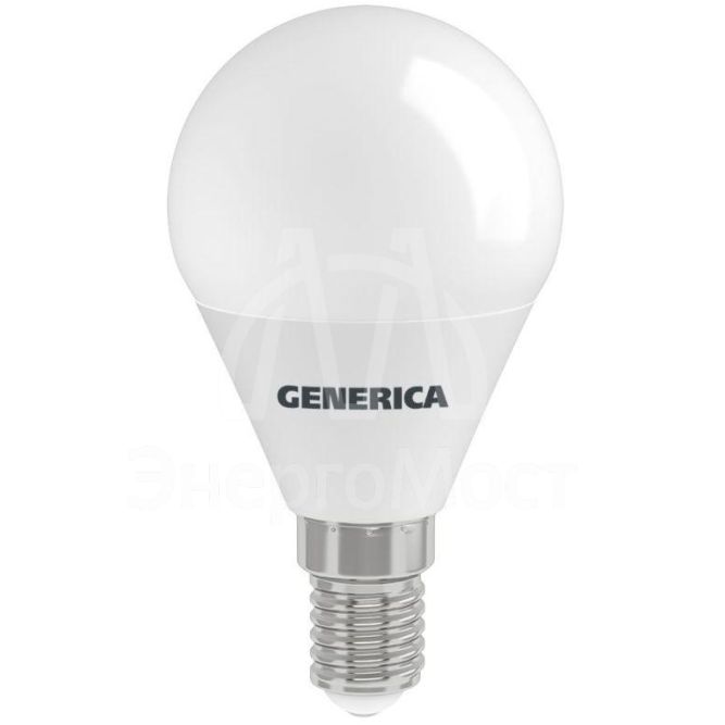 Лампа светодиодная G45 10Вт шар 6500К E14 230В GENERICA LL-G45-10-230-65-E14-G