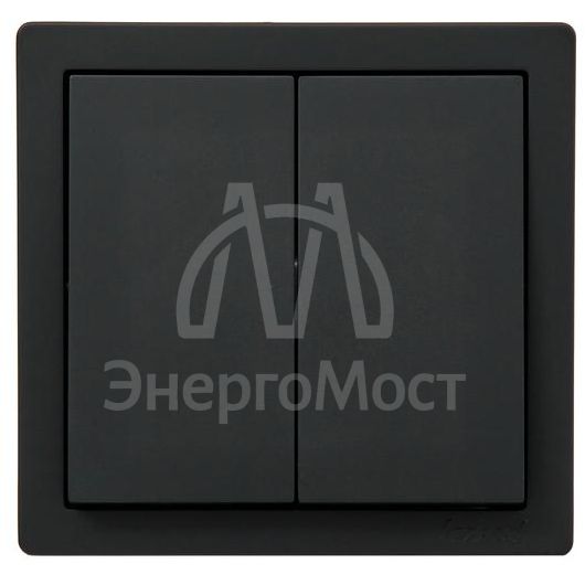 Выключатель 2-клав. LETO черн. бархат LEZARD 752-4200-101