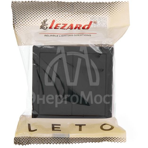 Выключатель 2-клав. LETO черн. бархат LEZARD 752-4200-101
