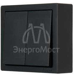 Выключатель 2-клав. LETO черн. бархат LEZARD 752-4200-101