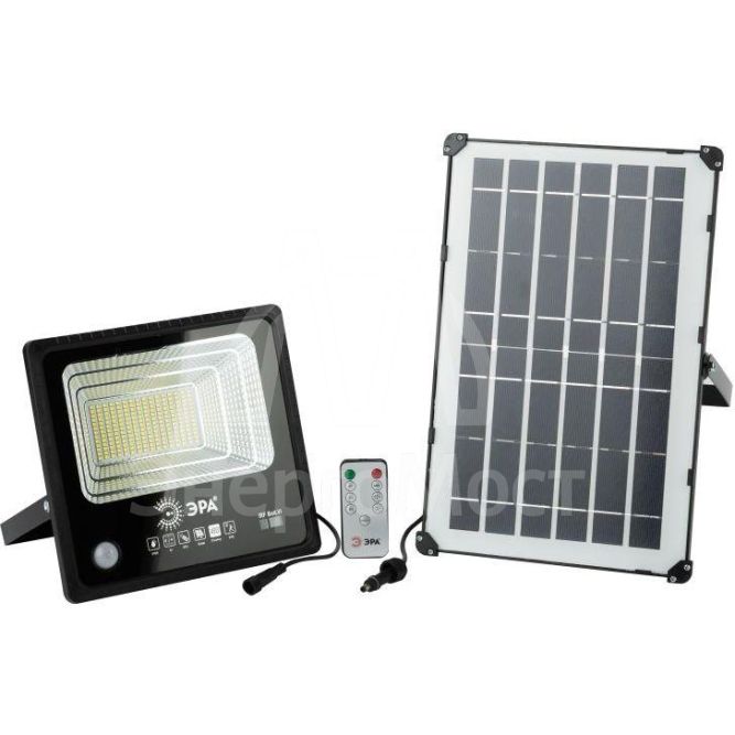 Прожектор светодиодный ERAPRO-100 уличный с датчиком движения солнечная батарея 100Вт 1200лм 5000К ЭРА Б0049547