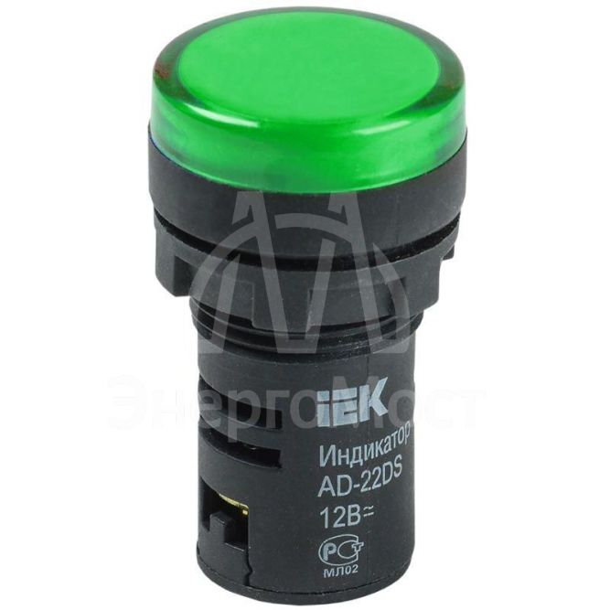 Арматура светосигнальная AD-22DS 12В AC/DC зел. IEK BLS10-ADDS-012-K06