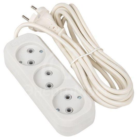 Удлинитель 3х3м без заземл. 10А IP20 Эксперт 2.2кВт ПВС 2х0.75 PROxima EKF UBA10-275-3-03